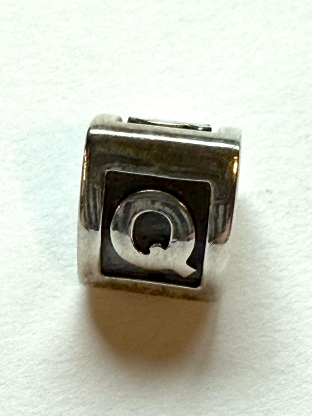 Pandora Sterling Silver Square Letter "Q" Charm
